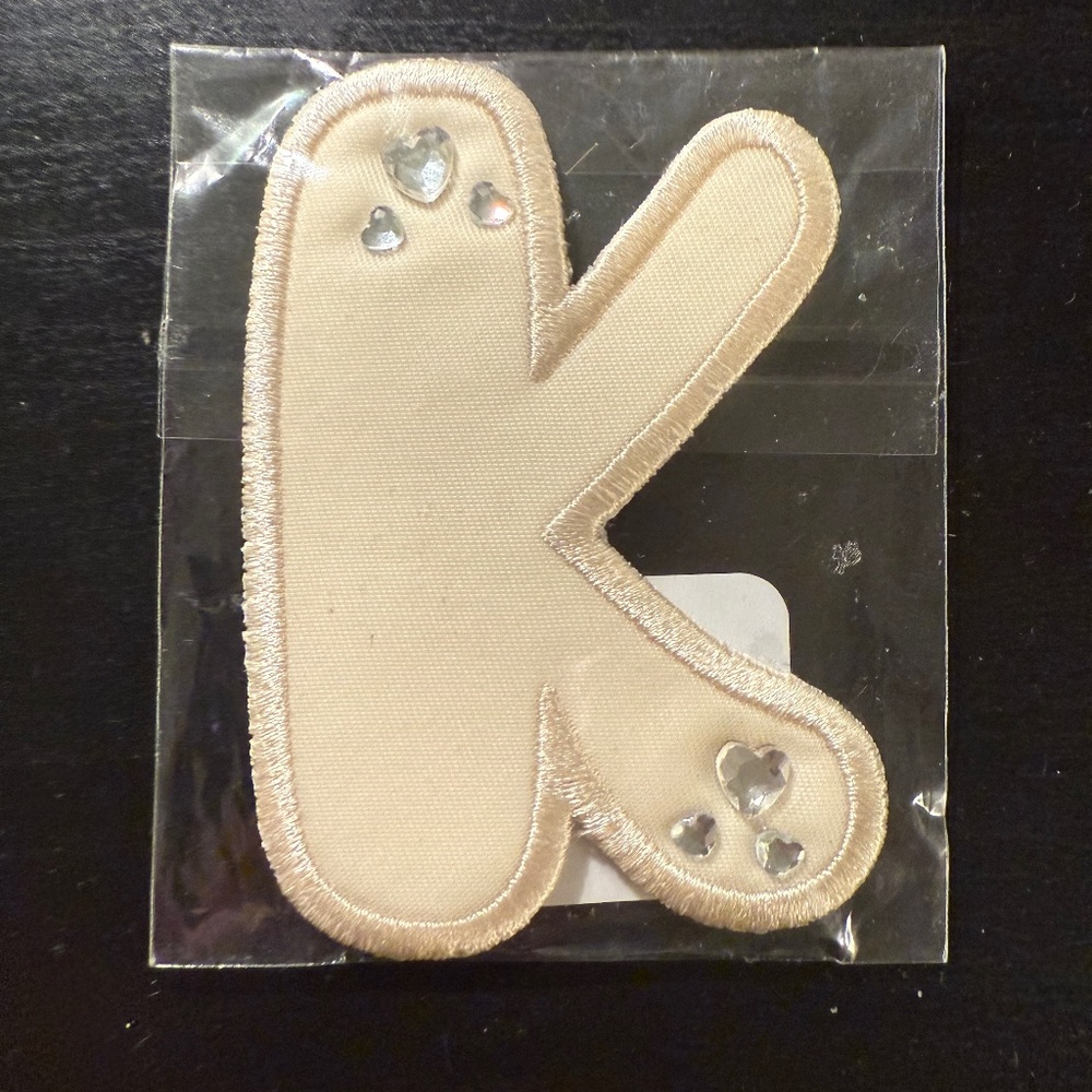 Stoney Clover Lane Rhinestone K Letter Patch NWT